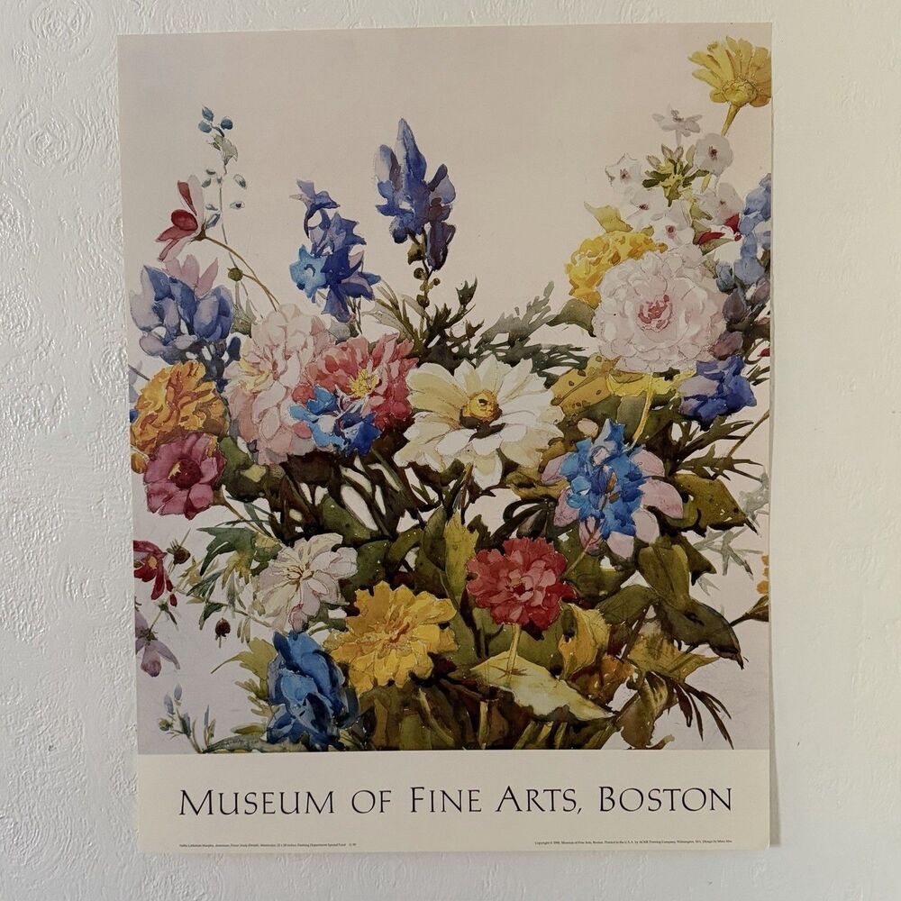 Nellie Murphy Museum Of Fine Arts Boston Flower Study Print Poster 1990 28.5x22”